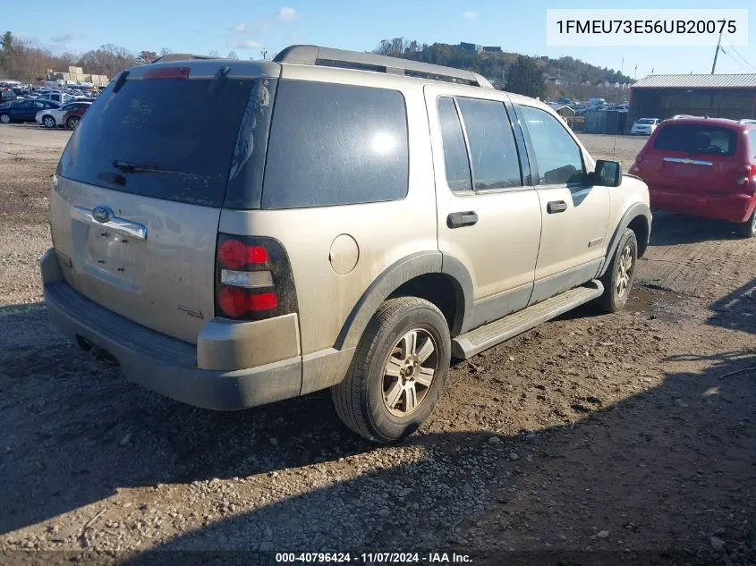 2006 Ford Explorer Xlt VIN: 1FMEU73E56UB20075 Lot: 40796424