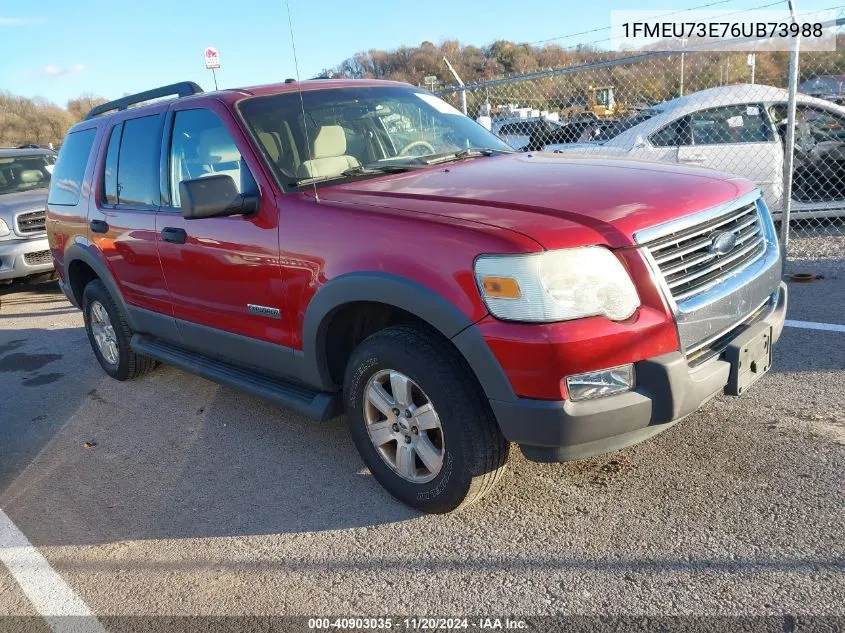 2006 Ford Explorer Xlt VIN: 1FMEU73E76UB73988 Lot: 40903035