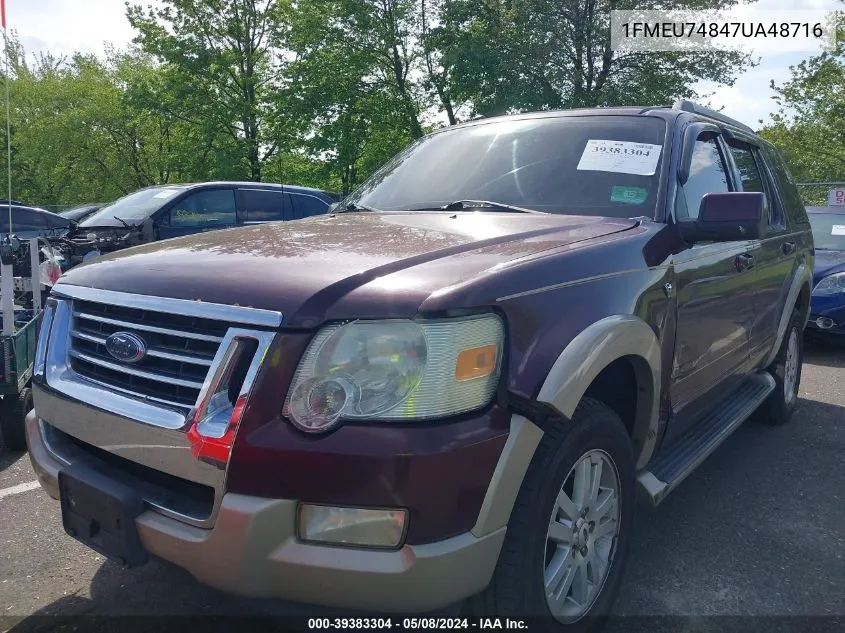 1FMEU74847UA48716 2007 Ford Explorer Eddie Bauer