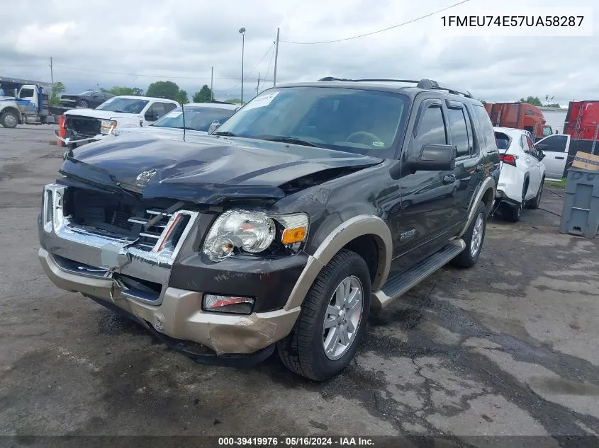 2007 Ford Explorer Eddie Bauer VIN: 1FMEU74E57UA58287 Lot: 39419976