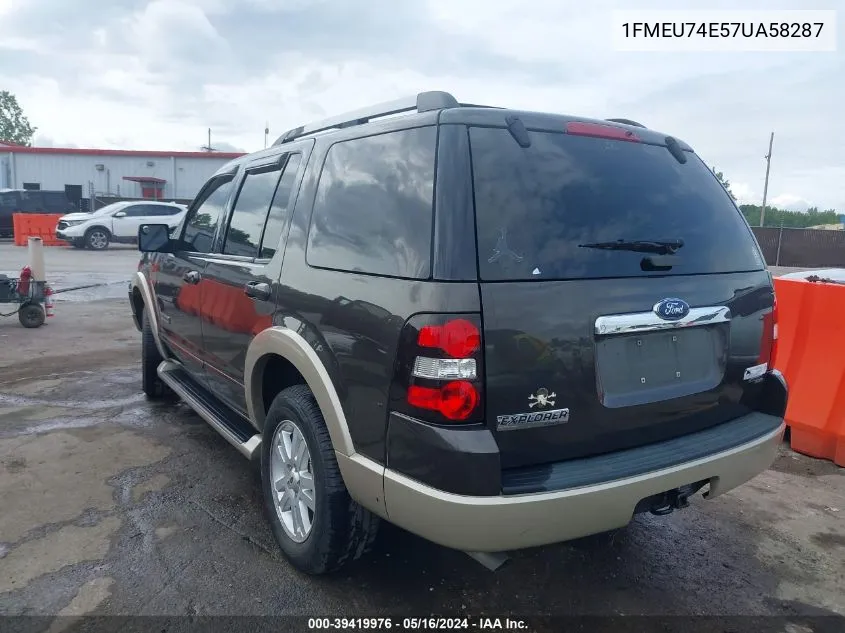 1FMEU74E57UA58287 2007 Ford Explorer Eddie Bauer