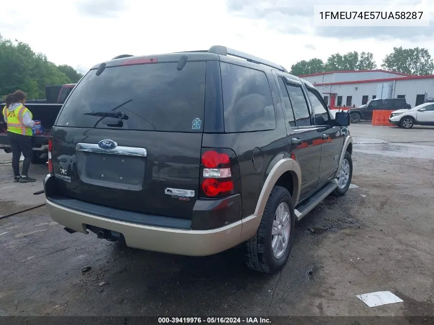 2007 Ford Explorer Eddie Bauer VIN: 1FMEU74E57UA58287 Lot: 39419976