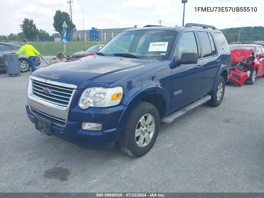 2007 Ford Explorer Xlt VIN: 1FMEU73E57UB55510 Lot: 39930020