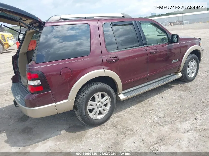 1FMEU74E27UA84944 2007 Ford Explorer Eddie Bauer