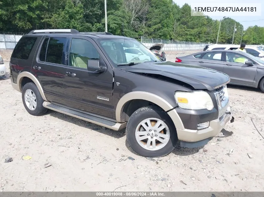 2007 Ford Explorer Eddie Bauer VIN: 1FMEU74847UA44181 Lot: 40019008