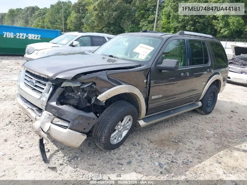 2007 Ford Explorer Eddie Bauer VIN: 1FMEU74847UA44181 Lot: 40019008