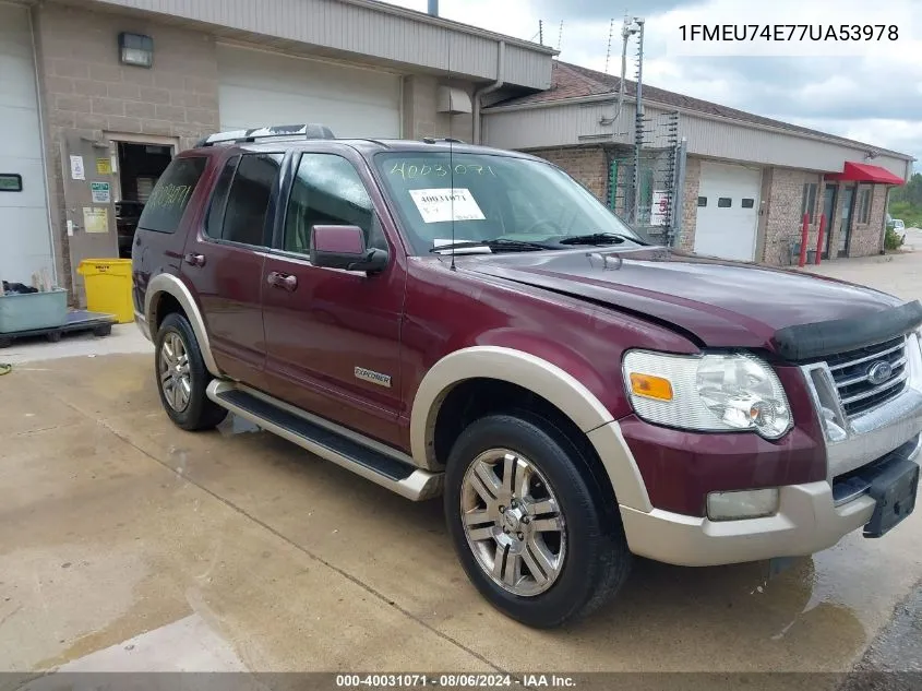 1FMEU74E77UA53978 2007 Ford Explorer Eddie Bauer