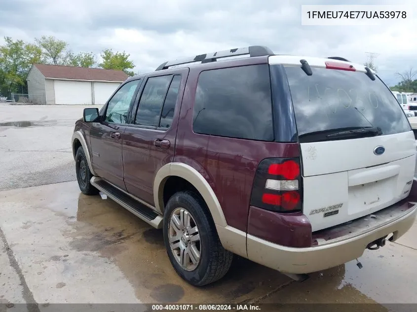 1FMEU74E77UA53978 2007 Ford Explorer Eddie Bauer