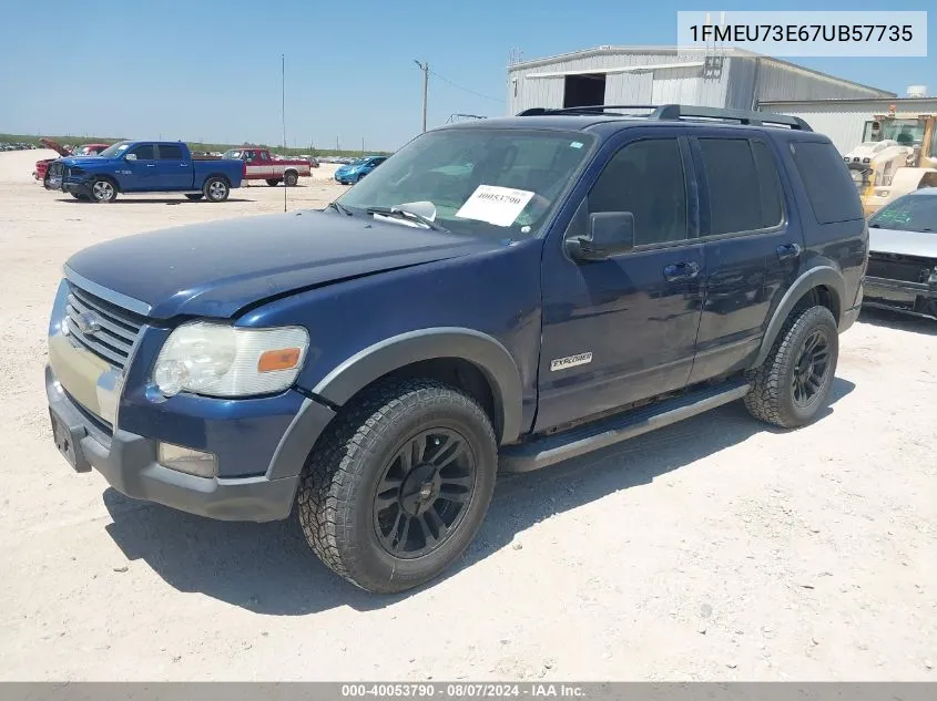 2007 Ford Explorer Xlt VIN: 1FMEU73E67UB57735 Lot: 40053790