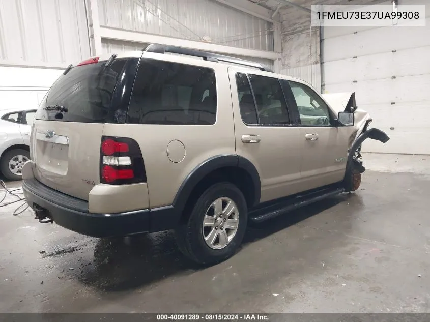 2007 Ford Explorer Xlt VIN: 1FMEU73E37UA99308 Lot: 40091289