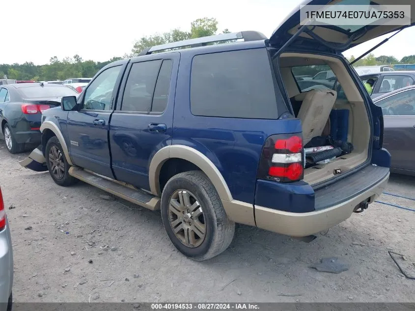 1FMEU74E07UA75353 2007 Ford Explorer Eddie Bauer