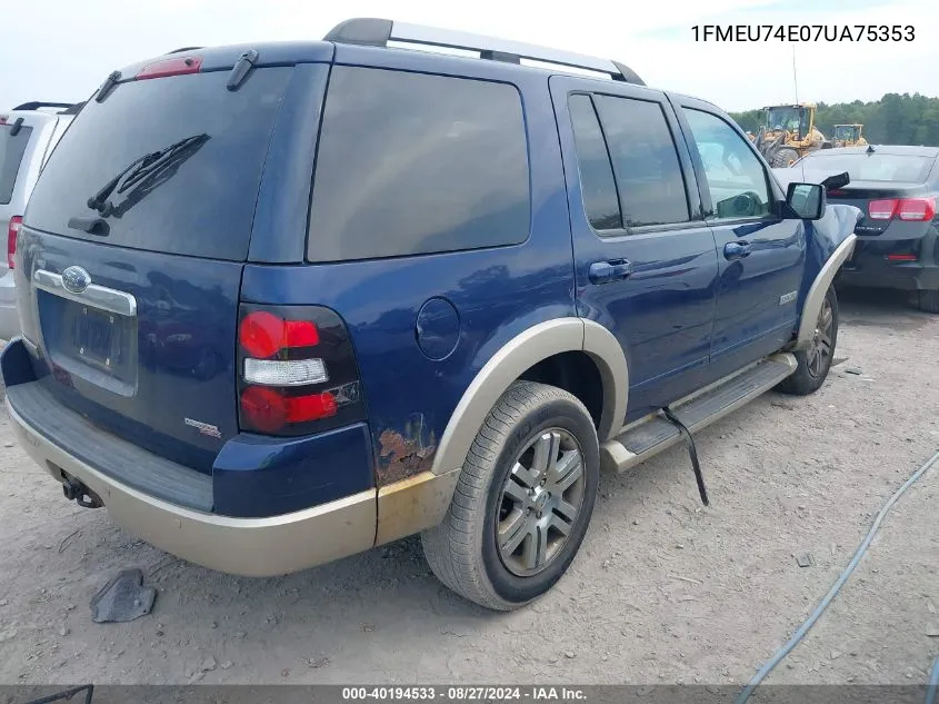 1FMEU74E07UA75353 2007 Ford Explorer Eddie Bauer