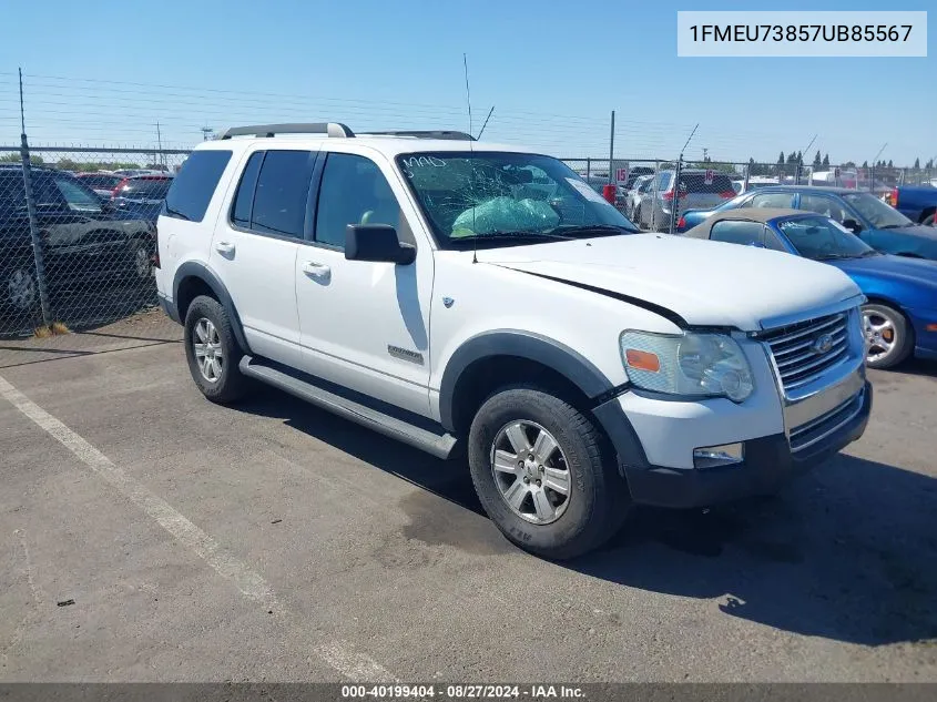 2007 Ford Explorer Xlt VIN: 1FMEU73857UB85567 Lot: 40199404