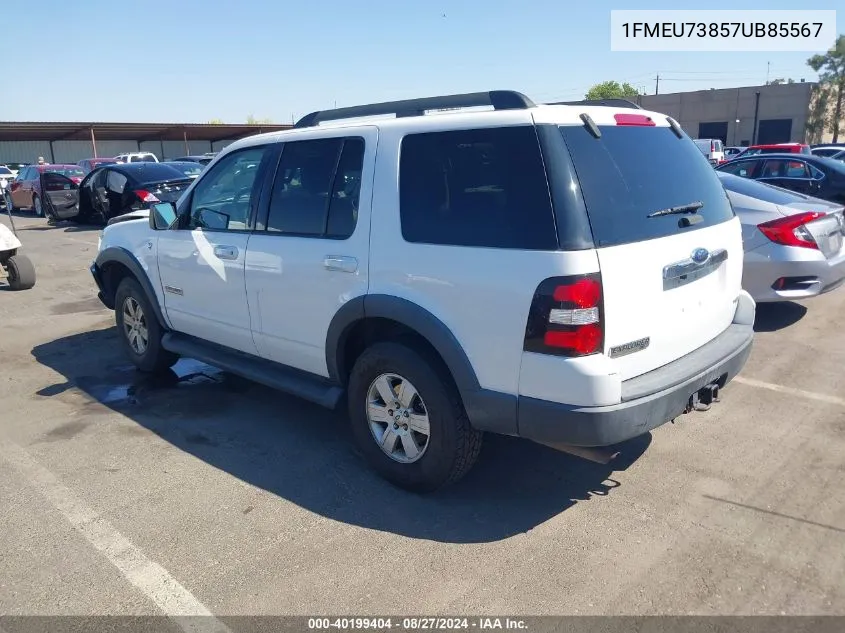 2007 Ford Explorer Xlt VIN: 1FMEU73857UB85567 Lot: 40199404