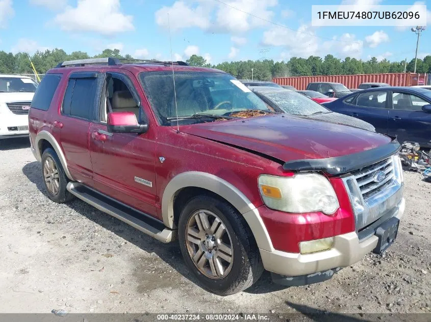 2007 Ford Explorer Eddie Bauer VIN: 1FMEU74807UB62096 Lot: 40237234