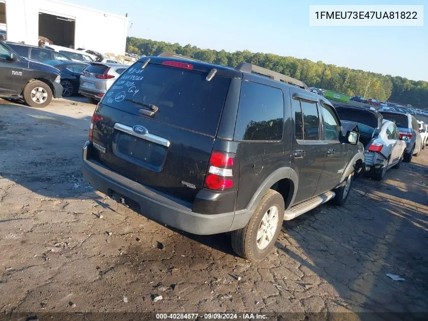 2007 Ford Explorer Xlt VIN: 1FMEU73E47UA81822 Lot: 40284577