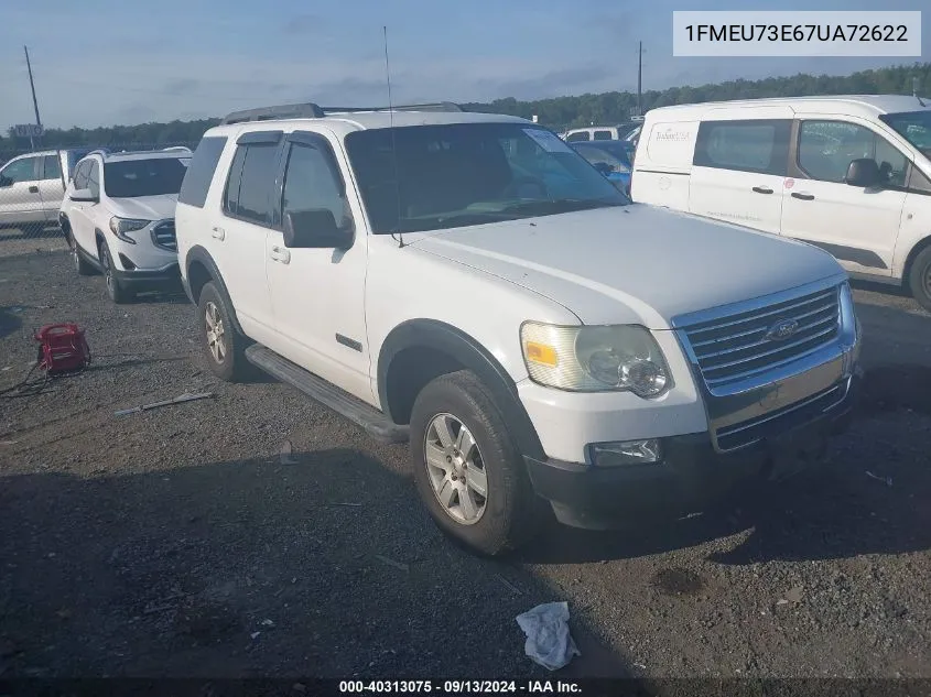 2007 Ford Explorer Xlt VIN: 1FMEU73E67UA72622 Lot: 40313075