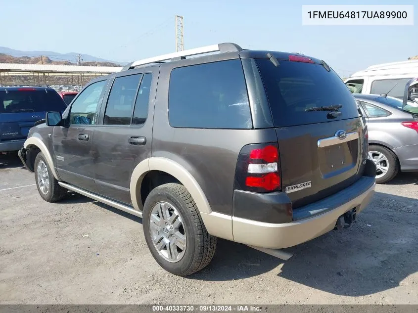 2007 Ford Explorer Eddie Bauer VIN: 1FMEU64817UA89900 Lot: 40333730