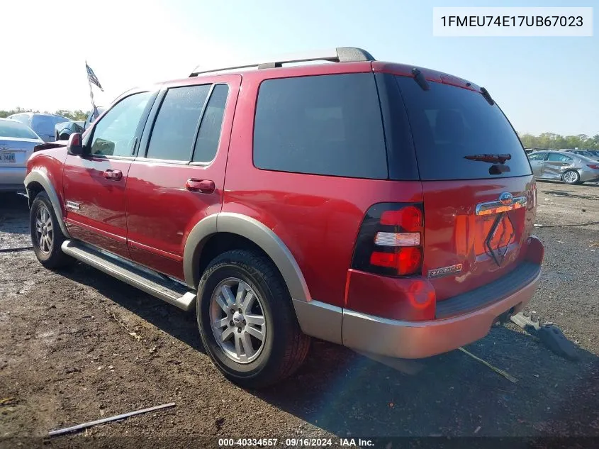 2007 Ford Explorer Eddie Bauer VIN: 1FMEU74E17UB67023 Lot: 40334557