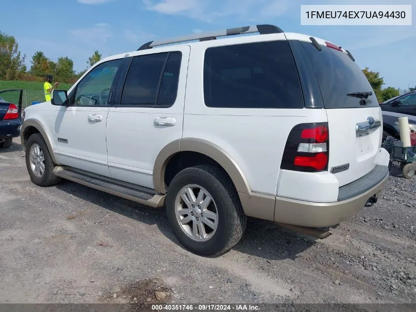 2007 Ford Explorer Eddie Bauer VIN: 1FMEU74EX7UA94430 Lot: 40351746