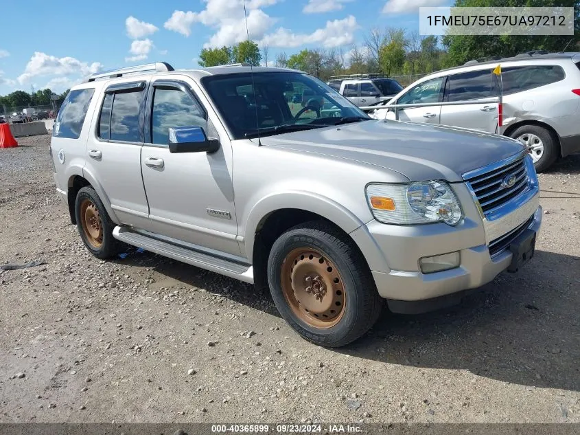 2007 Ford Explorer Limited VIN: 1FMEU75E67UA97212 Lot: 40365899