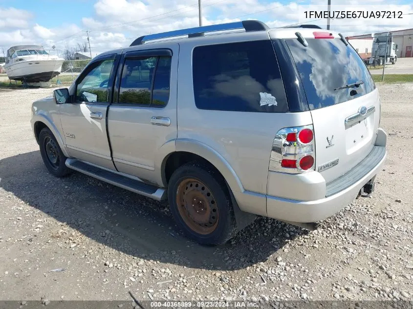 2007 Ford Explorer Limited VIN: 1FMEU75E67UA97212 Lot: 40365899