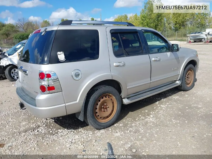 2007 Ford Explorer Limited VIN: 1FMEU75E67UA97212 Lot: 40365899