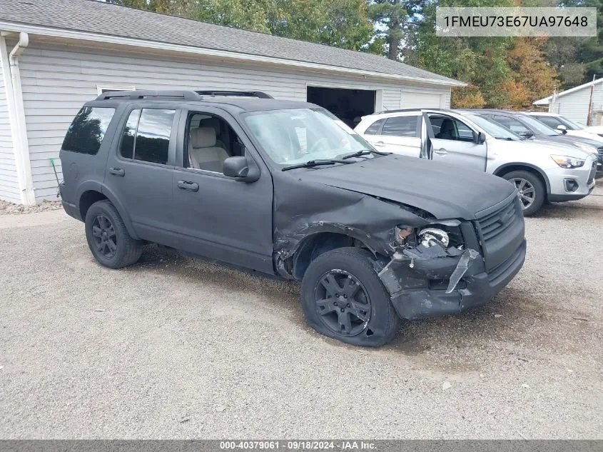 2007 Ford Explorer Xlt VIN: 1FMEU73E67UA97648 Lot: 40379061