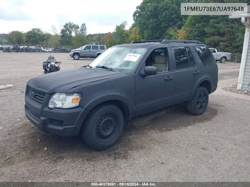 2007 Ford Explorer Xlt VIN: 1FMEU73E67UA97648 Lot: 40379061