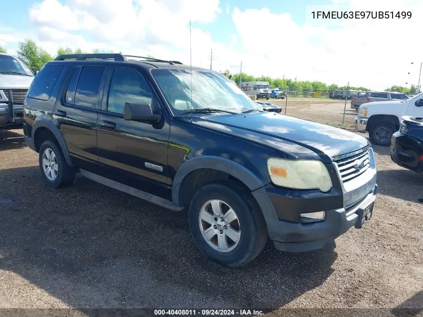 2007 Ford Explorer Xlt VIN: 1FMEU63E97UB51499 Lot: 40408011