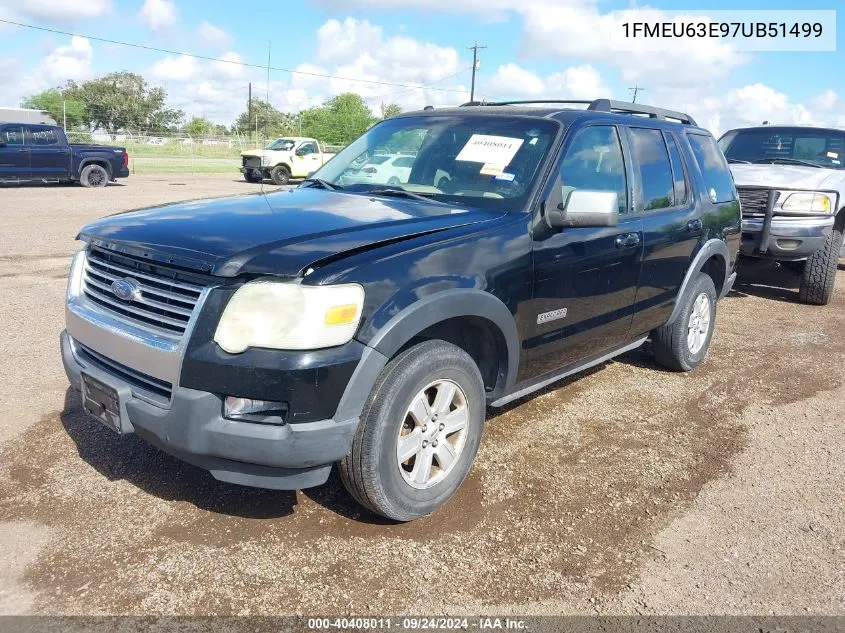 2007 Ford Explorer Xlt VIN: 1FMEU63E97UB51499 Lot: 40408011