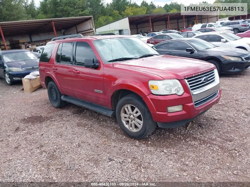 2007 Ford Explorer Xlt VIN: 1FMEU63E57UA48113 Lot: 40420103