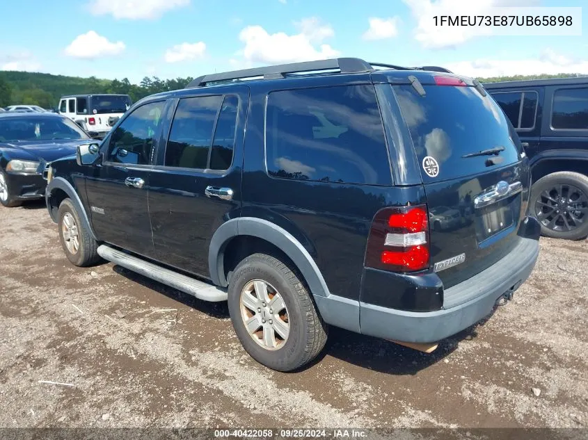 2007 Ford Explorer Xlt VIN: 1FMEU73E87UB65898 Lot: 40422058