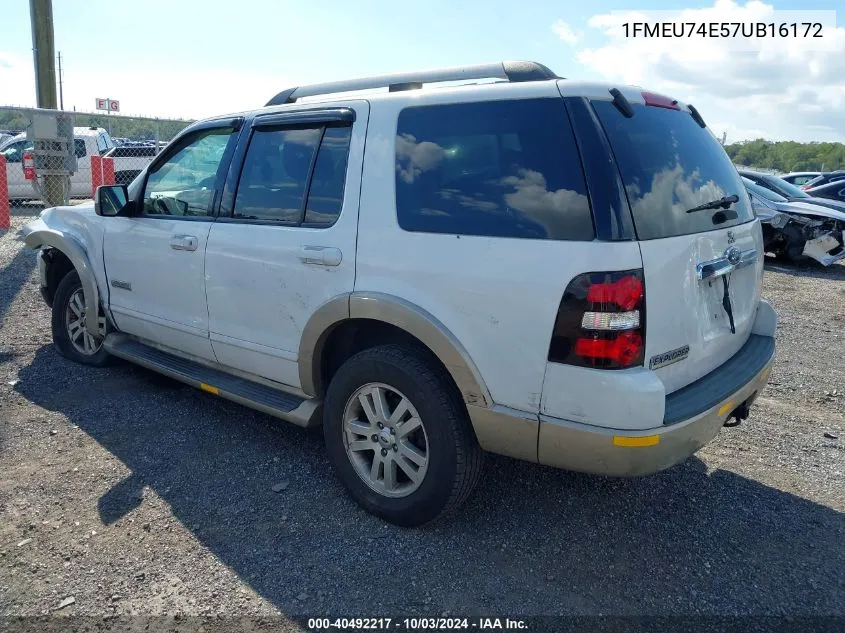 2007 Ford Explorer Eddie Bauer VIN: 1FMEU74E57UB16172 Lot: 40492217