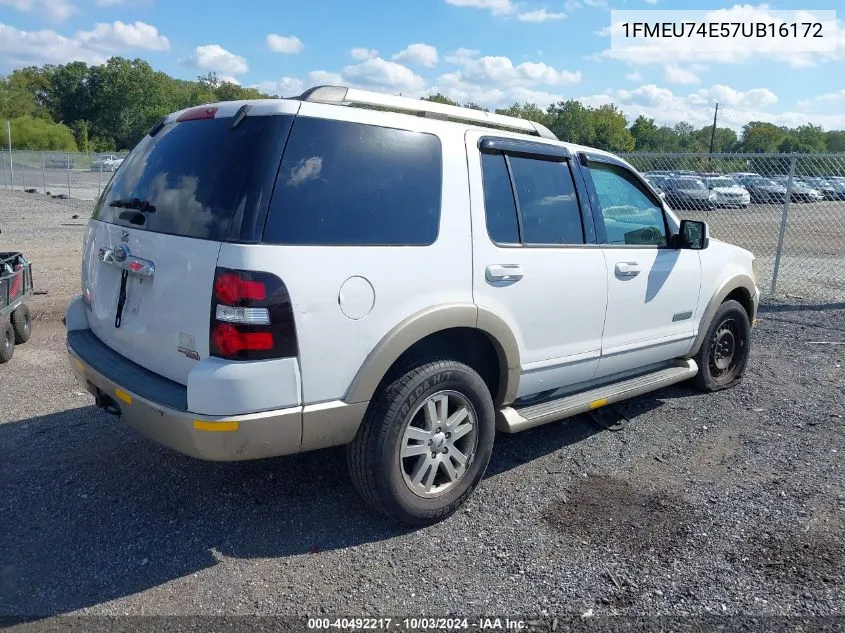 2007 Ford Explorer Eddie Bauer VIN: 1FMEU74E57UB16172 Lot: 40492217