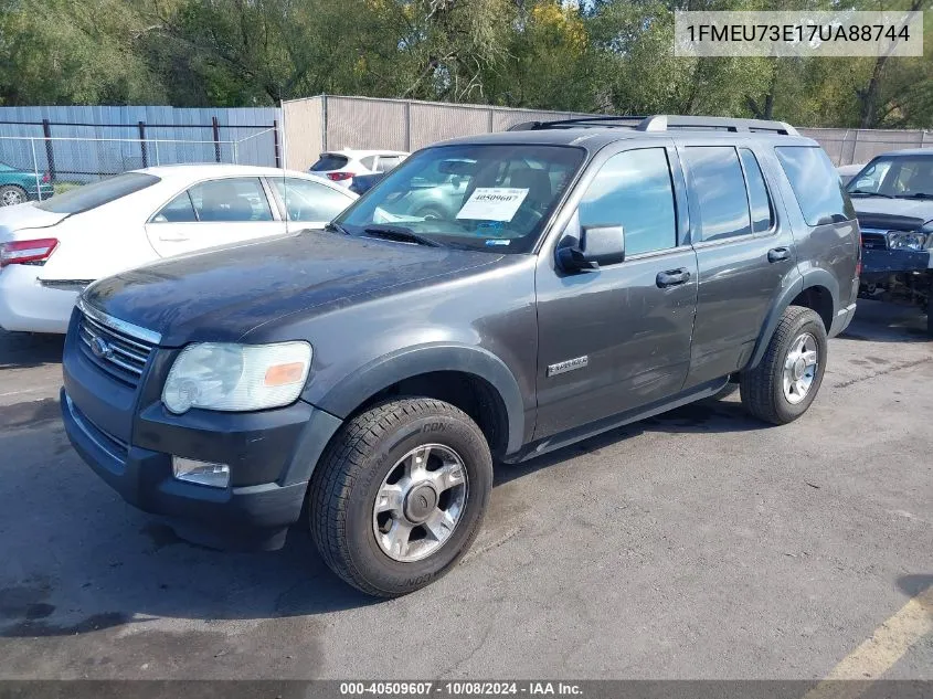 2007 Ford Explorer Xlt VIN: 1FMEU73E17UA88744 Lot: 40509607