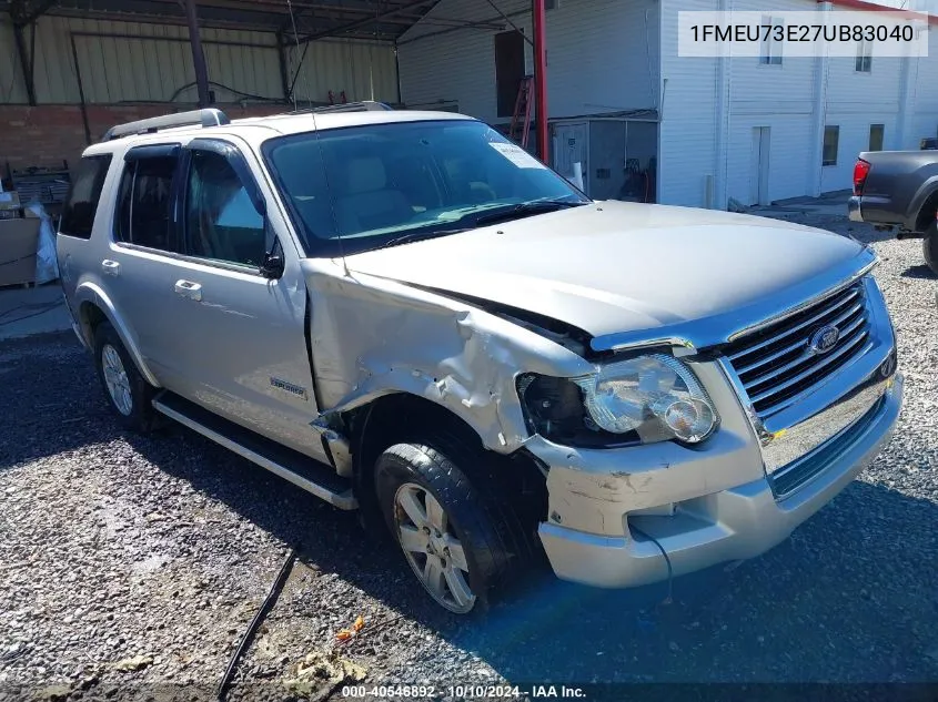 2007 Ford Explorer Xlt VIN: 1FMEU73E27UB83040 Lot: 40546892