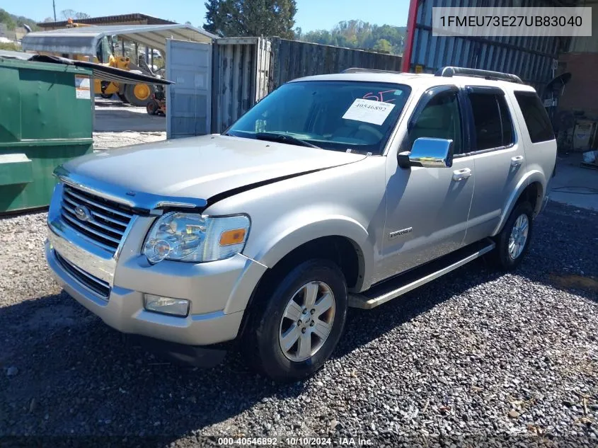 2007 Ford Explorer Xlt VIN: 1FMEU73E27UB83040 Lot: 40546892