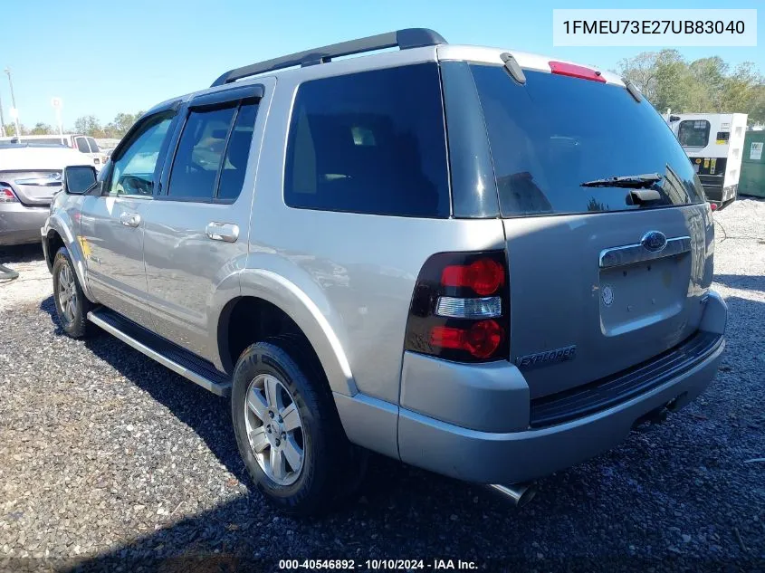 1FMEU73E27UB83040 2007 Ford Explorer Xlt