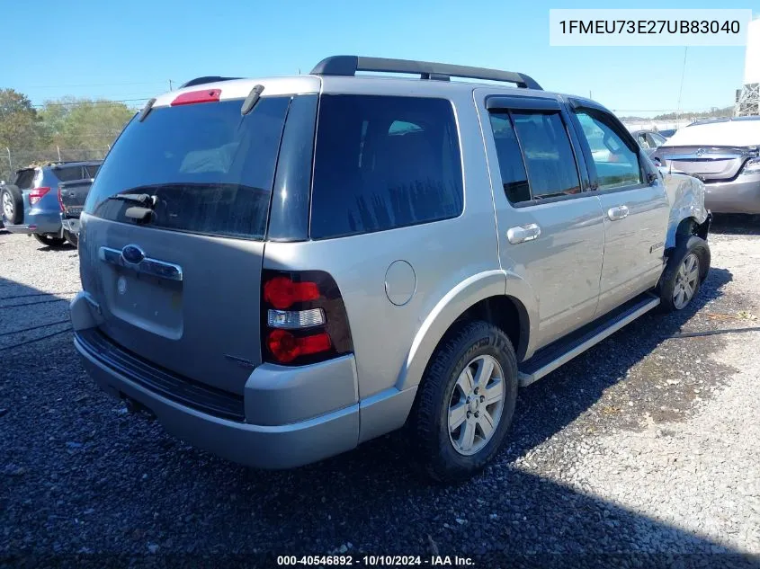 1FMEU73E27UB83040 2007 Ford Explorer Xlt