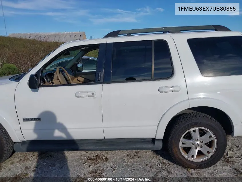 2007 Ford Explorer Xlt VIN: 1FMEU63EX7UB80865 Lot: 40600100