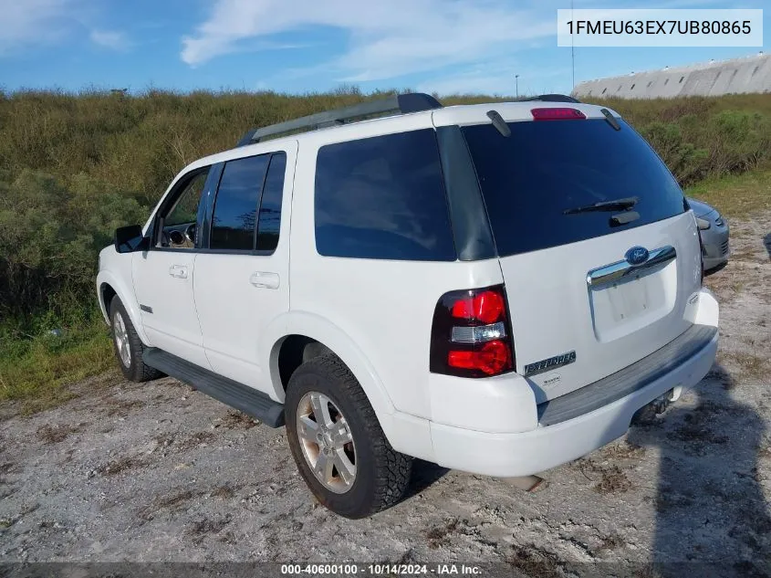 2007 Ford Explorer Xlt VIN: 1FMEU63EX7UB80865 Lot: 40600100