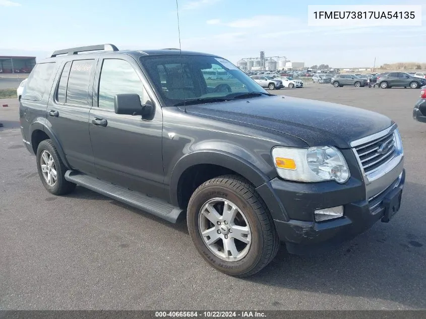 2007 Ford Explorer Xlt VIN: 1FMEU73817UA54135 Lot: 40665684