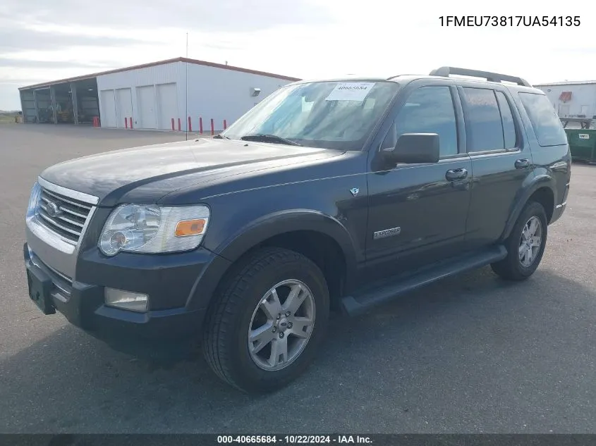 2007 Ford Explorer Xlt VIN: 1FMEU73817UA54135 Lot: 40665684