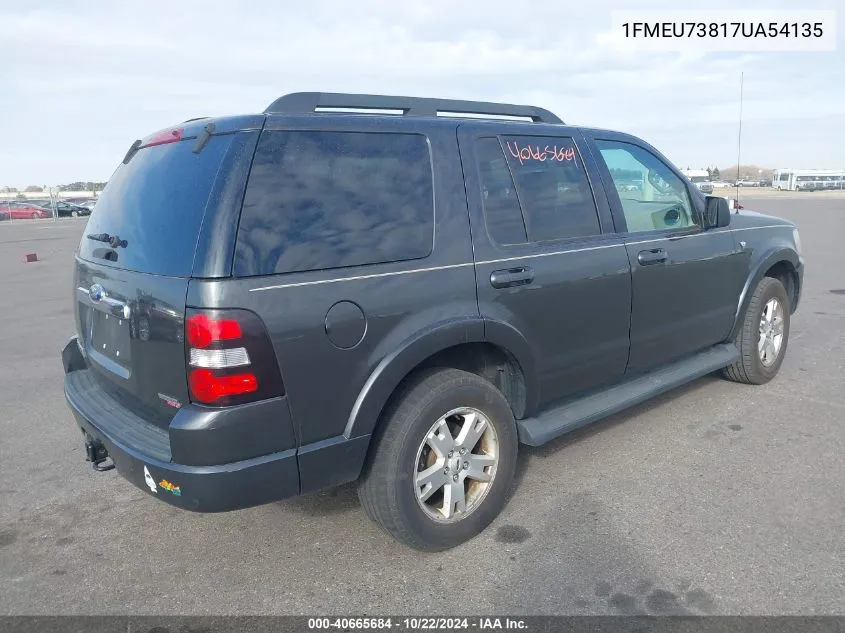 2007 Ford Explorer Xlt VIN: 1FMEU73817UA54135 Lot: 40665684