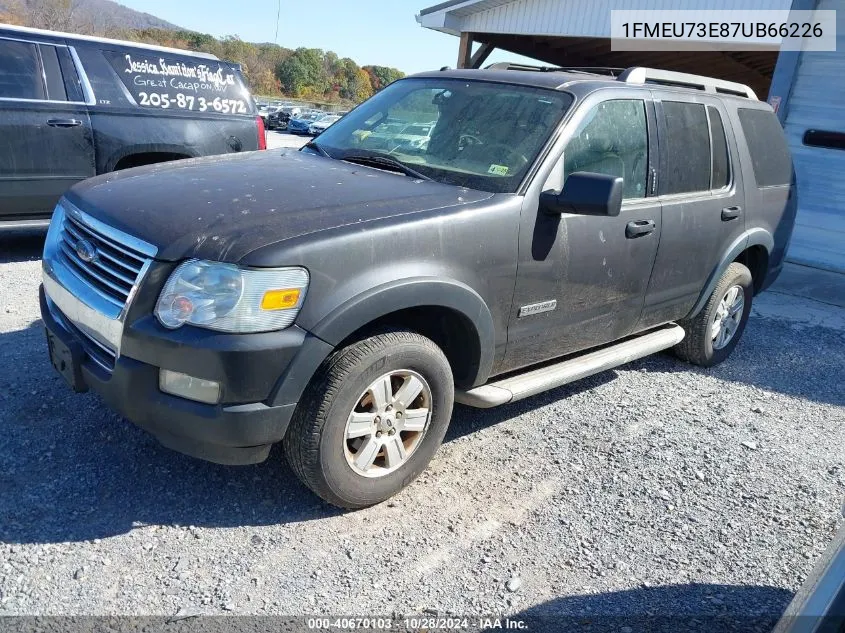 2007 Ford Explorer Xlt VIN: 1FMEU73E87UB66226 Lot: 40670103