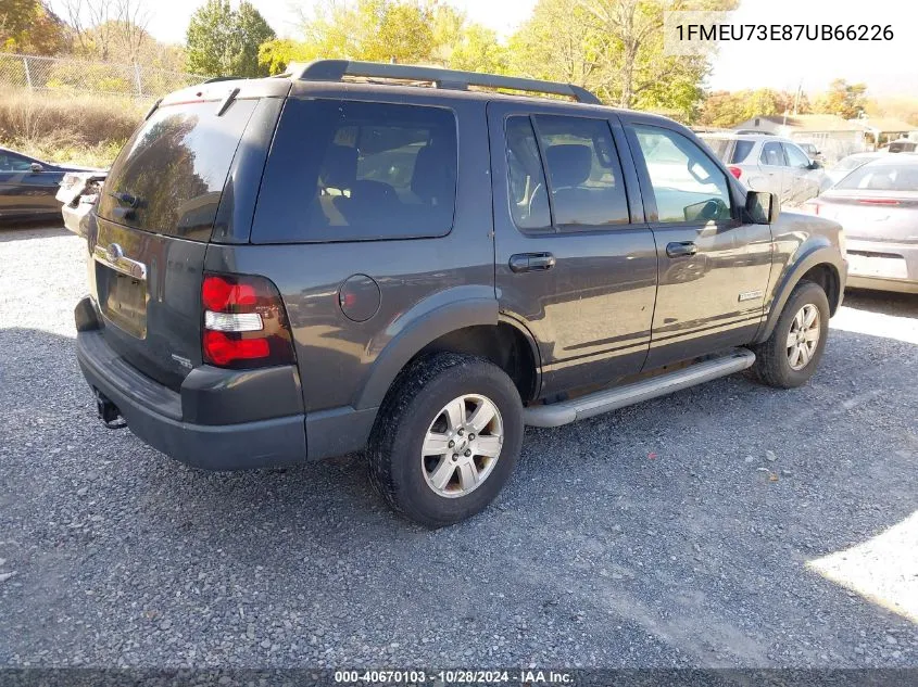 2007 Ford Explorer Xlt VIN: 1FMEU73E87UB66226 Lot: 40670103