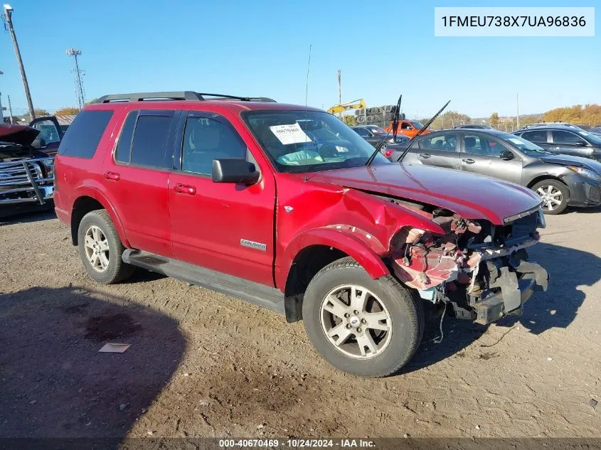 2007 Ford Explorer Xlt VIN: 1FMEU738X7UA96836 Lot: 40670469