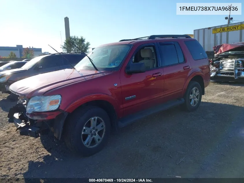 2007 Ford Explorer Xlt VIN: 1FMEU738X7UA96836 Lot: 40670469