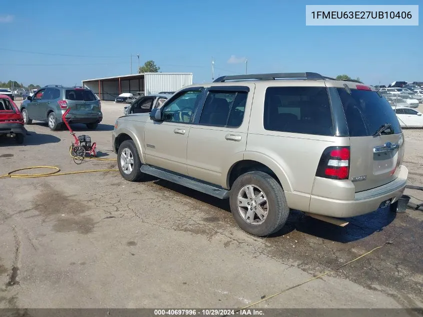 2007 Ford Explorer Xlt VIN: 1FMEU63E27UB10406 Lot: 40697996